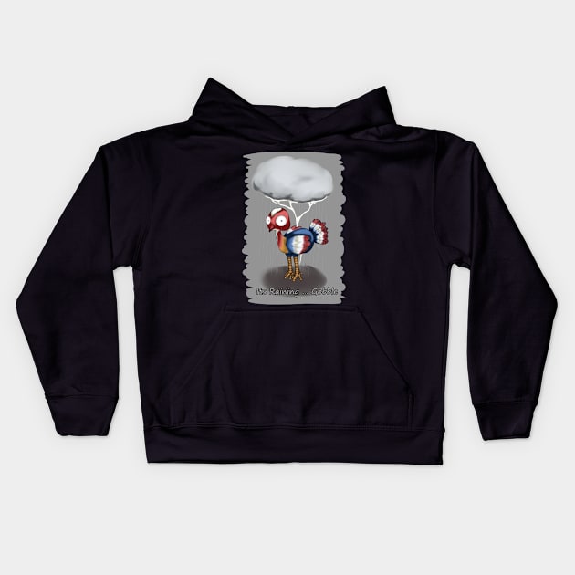 Its Raining ... Gobble Kids Hoodie by LinYue